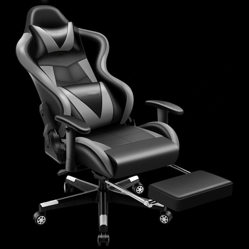 Free Shipping Racer Leather Style Footrest Brand Floor Rocker Black Mechanism Racing Office Custom Chairs Sample Gaming Chair