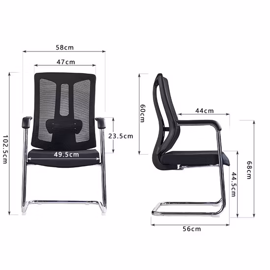 사무용 가구 팔걸이를 가진 현대 컴퓨터 의자 중간 뒤 가격을 가진 까만 직원 사무실 메시 ​​직물 의자