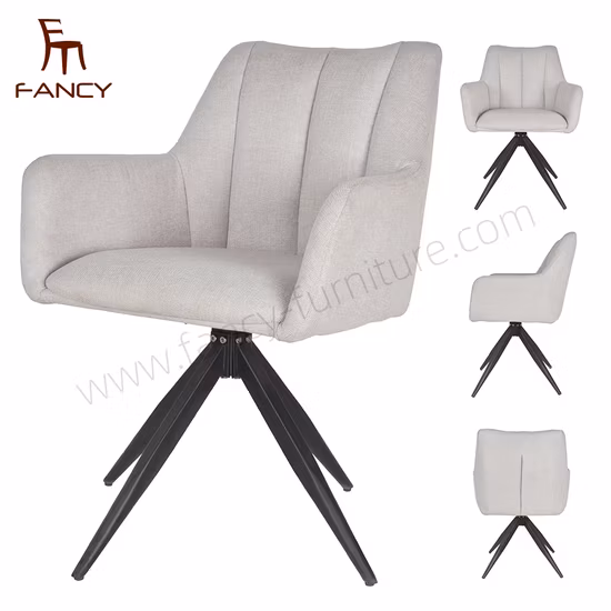 새로운 디자인 현대 가구 PU 가죽 회전대 회색 식사 의자 게임 의자